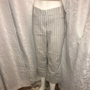 Lane Bryant white blue striped pants size 14